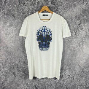 Alexander McQueen Skull Geometrical Logo T-Shirt White Size M